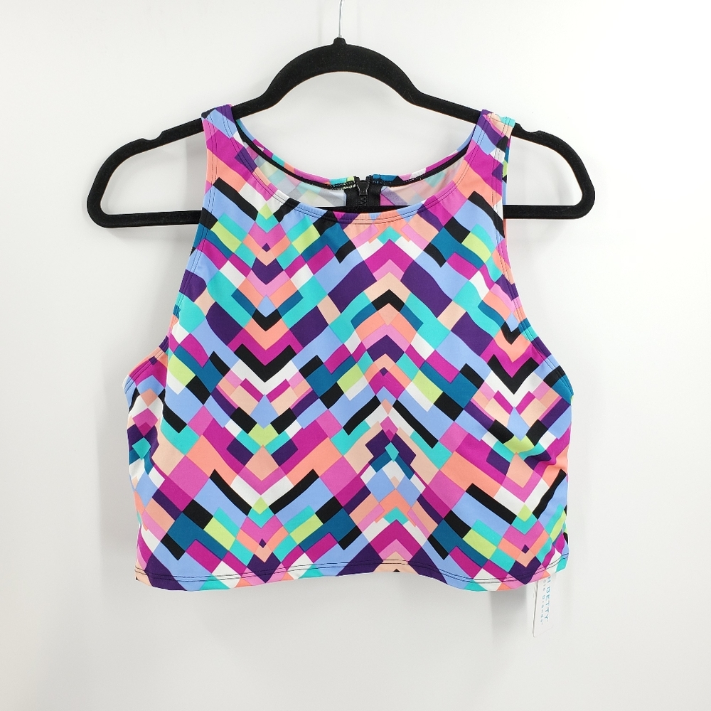 Beach Betty Miracle Brands Swim Top 90s Colors XL